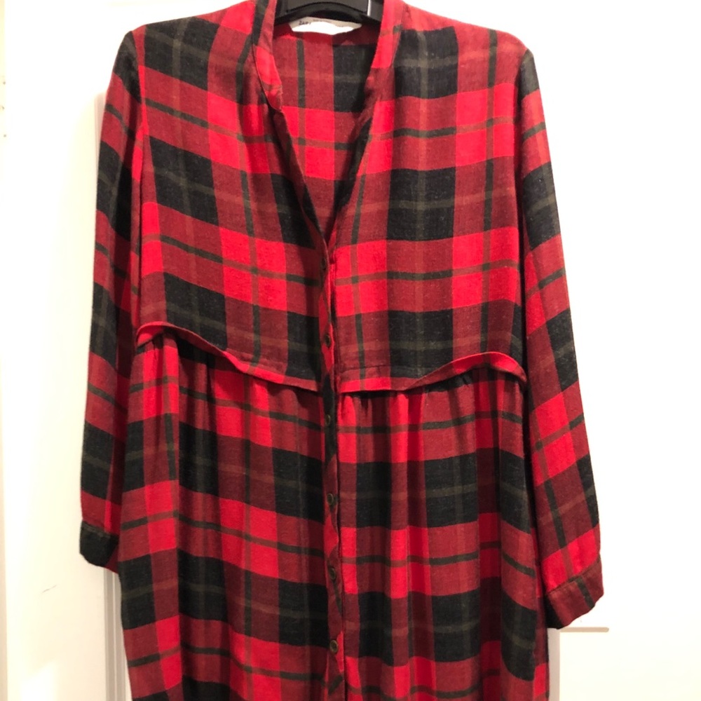 Zara checked shirt dress